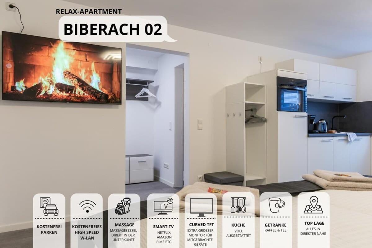 Relaxapartment 2 Massagesessel Smarttv Kueche Biberach an der Riss Bagian luar foto